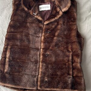 Holt Renfrew Brown Faux Fur Vest